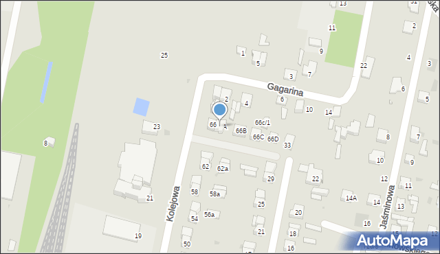Sokołów Podlaski, Kolejowa, 66A, mapa Sokołów Podlaski