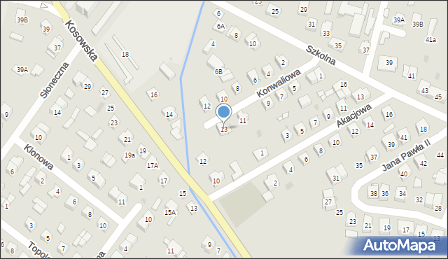 Sokołów Podlaski, Konwaliowa, 13, mapa Sokołów Podlaski