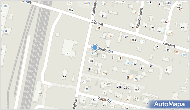 Sokołów Podlaski, Kordeckiego Augustyna, ks., 2, mapa Sokołów Podlaski