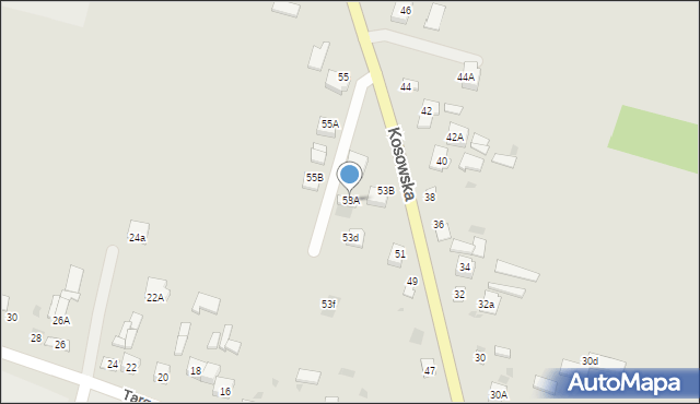Sokołów Podlaski, Kosowska, 53A, mapa Sokołów Podlaski