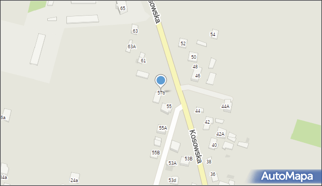 Sokołów Podlaski, Kosowska, 57b, mapa Sokołów Podlaski