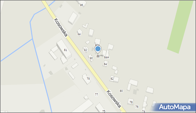 Sokołów Podlaski, Kosowska, 88, mapa Sokołów Podlaski