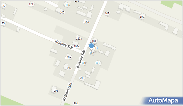 Sól, Kolonia Sól, 102, mapa Sól