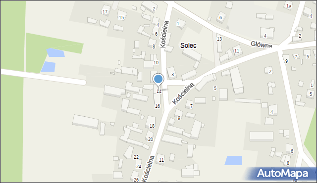 Solec, Kościelna, 14, mapa Solec