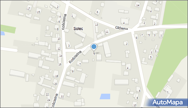 Solec, Kościelna, 5, mapa Solec