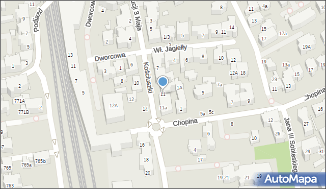 Sopot, Kościuszki Tadeusza, gen., 11, mapa Sopotu