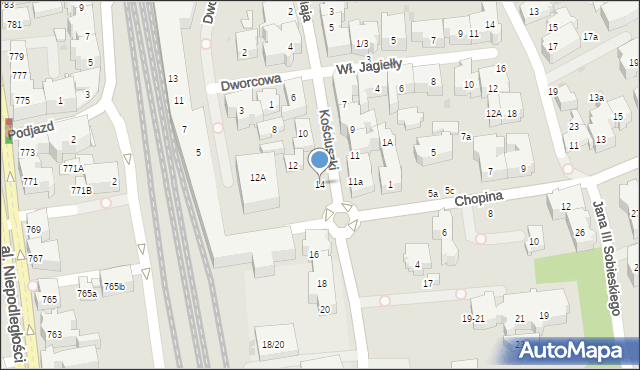 Sopot, Kościuszki Tadeusza, gen., 14, mapa Sopotu