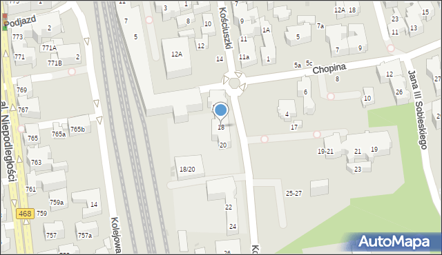 Sopot, Kościuszki Tadeusza, gen., 18, mapa Sopotu