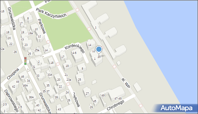 Sopot, Kordeckiego Augustyna, ks., 10, mapa Sopotu