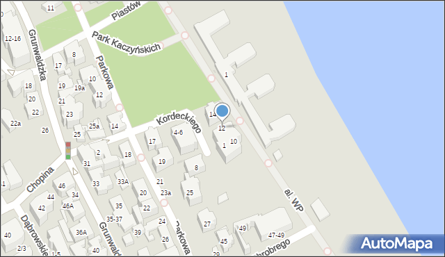 Sopot, Kordeckiego Augustyna, ks., 12, mapa Sopotu