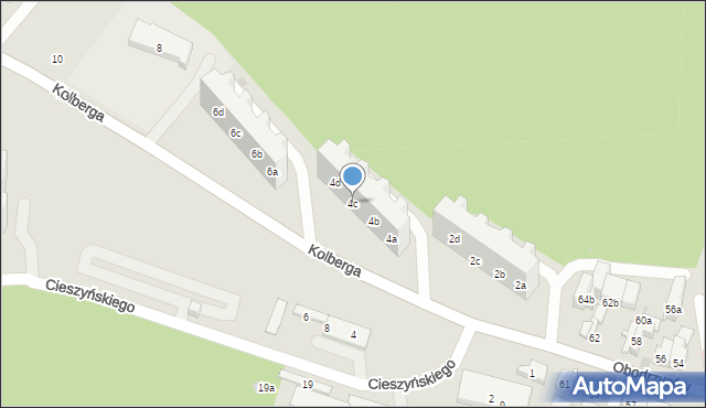 Sopot, Kolberga Oskara, 4c, mapa Sopotu