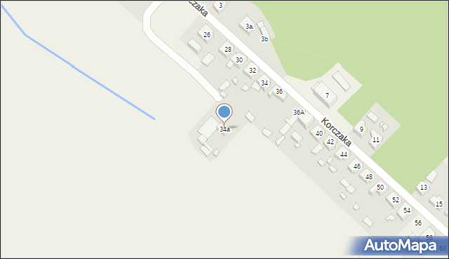 Sośnie, Korczaka Janusza, 34a, mapa Sośnie