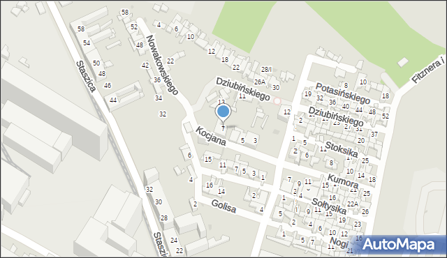 Sosnowiec, Kocjana Bolesława, 7, mapa Sosnowca