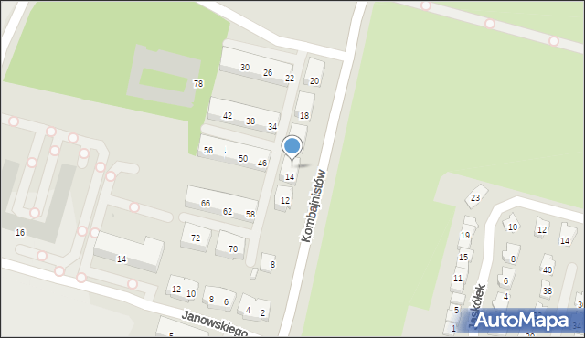 Sosnowiec, Kombajnistów, 14a, mapa Sosnowca