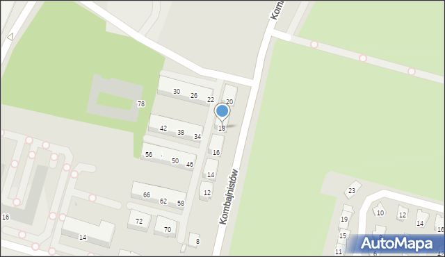 Sosnowiec, Kombajnistów, 18, mapa Sosnowca