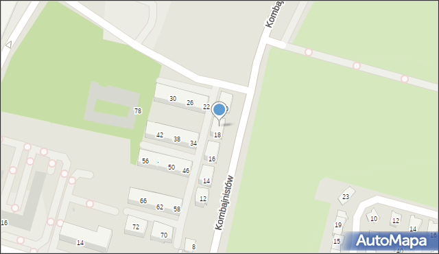 Sosnowiec, Kombajnistów, 18a, mapa Sosnowca