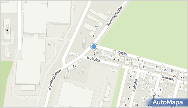 Sosnowiec, Kombajnistów, 5, mapa Sosnowca