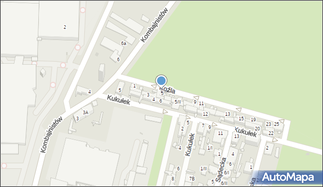 Sosnowiec, Koźla, 5, mapa Sosnowca