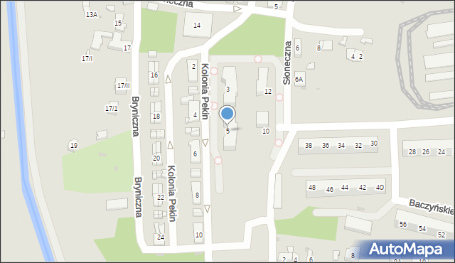 Sosnowiec, Kolonia Pekin, 5, mapa Sosnowca