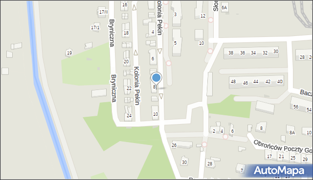 Sosnowiec, Kolonia Pekin, 8a, mapa Sosnowca