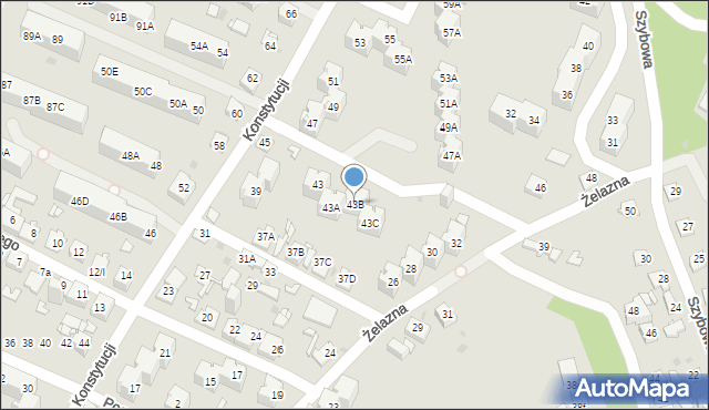 Sosnowiec, Konstytucji, 43B, mapa Sosnowca