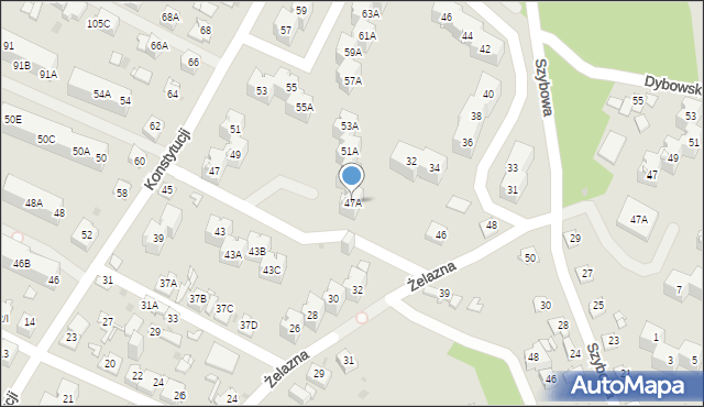 Sosnowiec, Konstytucji, 47A, mapa Sosnowca