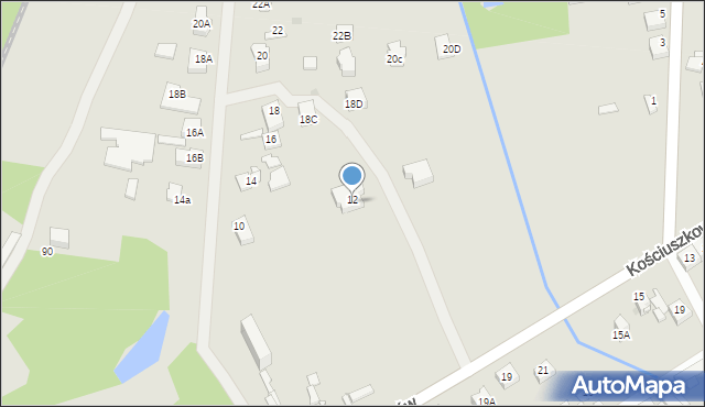 Sosnowiec, Kościuszkowców, 12, mapa Sosnowca