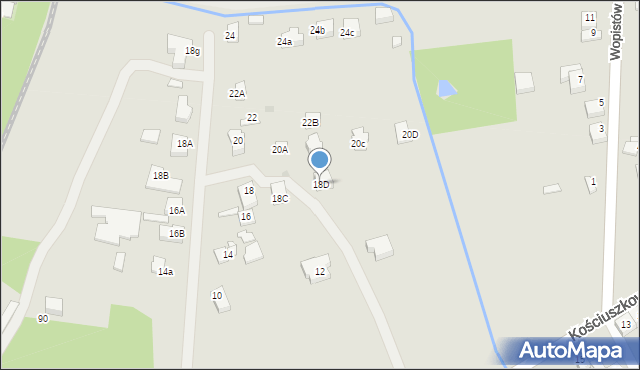 Sosnowiec, Kościuszkowców, 18D, mapa Sosnowca
