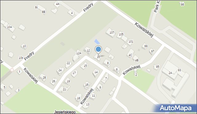 Sosnowiec, Kowalskiej Anki, 10, mapa Sosnowca