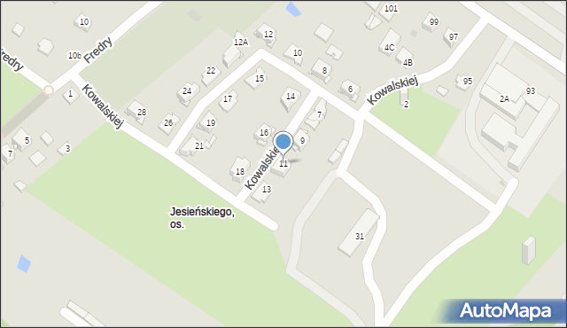 Sosnowiec, Kowalskiej Anki, 11, mapa Sosnowca