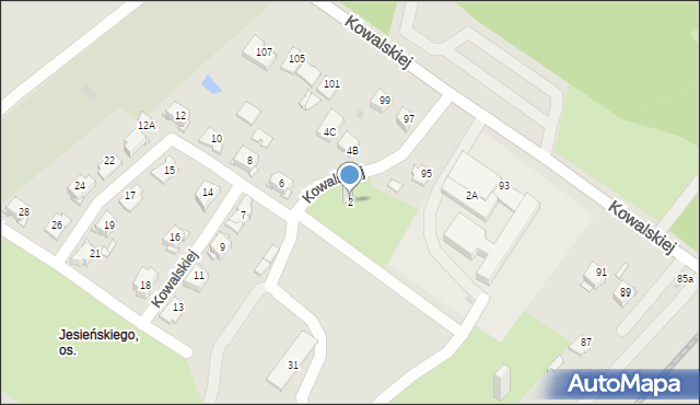 Sosnowiec, Kowalskiej Anki, 2, mapa Sosnowca