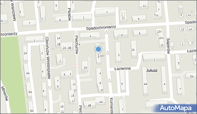 Sosnowiec, Komandosów, 2, mapa Sosnowca