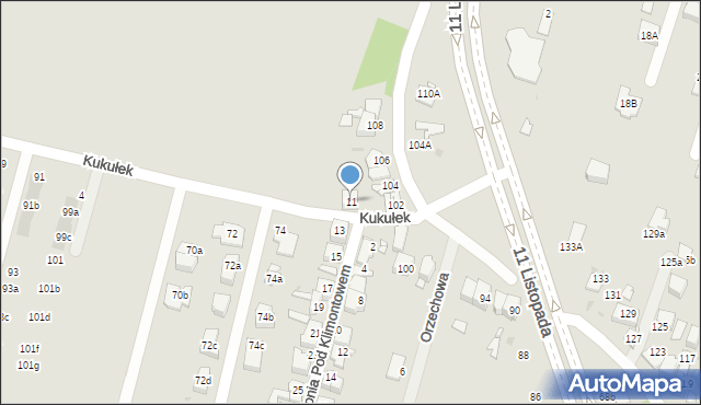 Sosnowiec, Kolonia Pod Klimontowem, 11, mapa Sosnowca