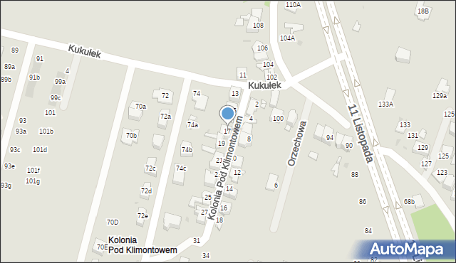 Sosnowiec, Kolonia Pod Klimontowem, 17, mapa Sosnowca