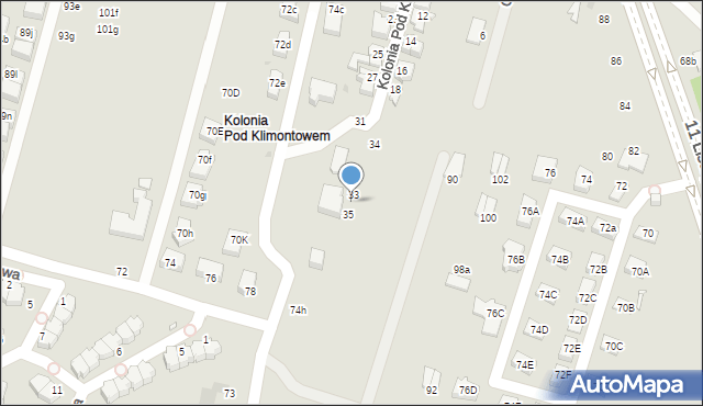 Sosnowiec, Kolonia Pod Klimontowem, 50, mapa Sosnowca