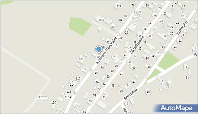 Sosnowiec, Komuny Paryskiej, 100, mapa Sosnowca