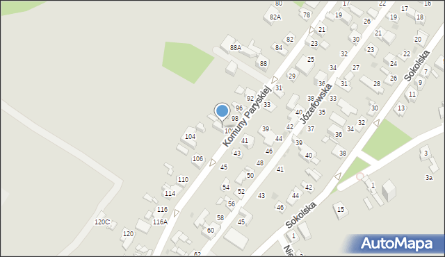 Sosnowiec, Komuny Paryskiej, 102, mapa Sosnowca