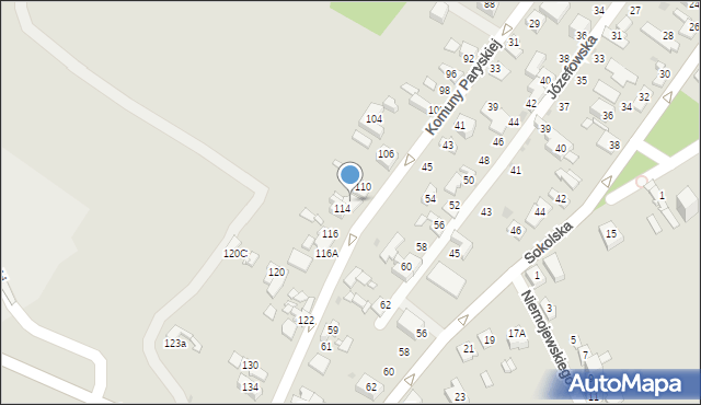 Sosnowiec, Komuny Paryskiej, 112, mapa Sosnowca