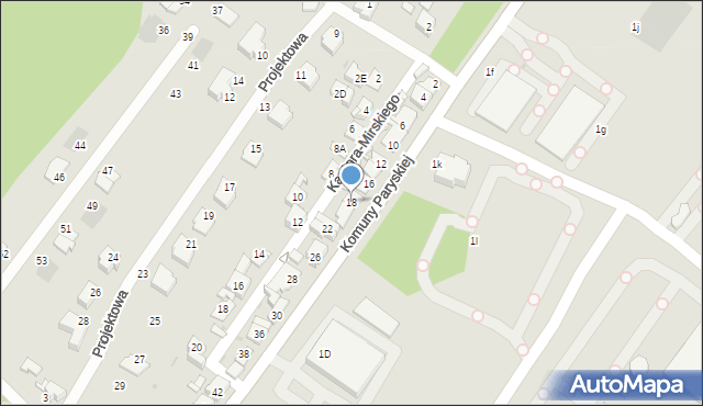 Sosnowiec, Komuny Paryskiej, 18, mapa Sosnowca
