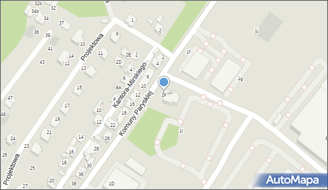 Sosnowiec, Komuny Paryskiej, 1k, mapa Sosnowca