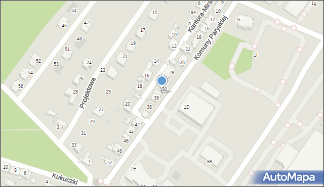 Sosnowiec, Komuny Paryskiej, 34, mapa Sosnowca