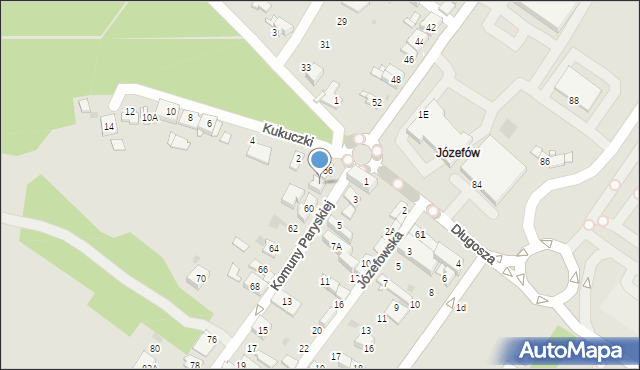 Sosnowiec, Komuny Paryskiej, 58, mapa Sosnowca