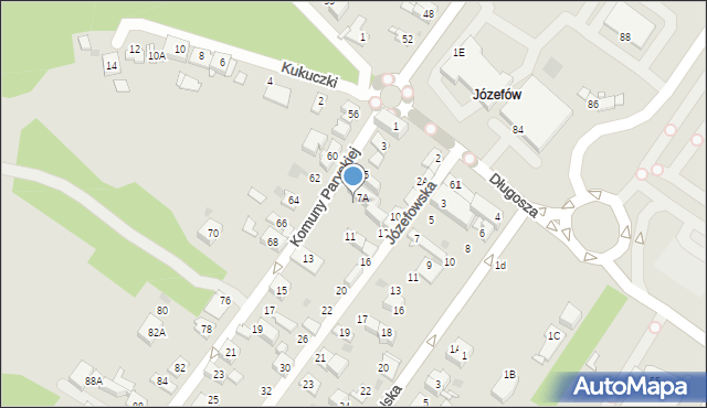 Sosnowiec, Komuny Paryskiej, 9, mapa Sosnowca