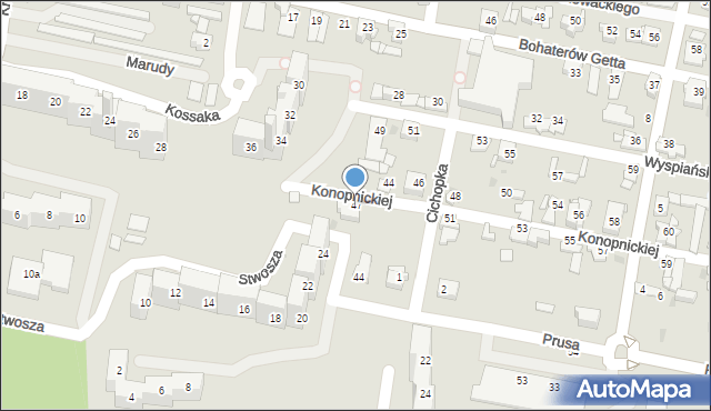 Sosnowiec, Konopnickiej Marii, 47, mapa Sosnowca