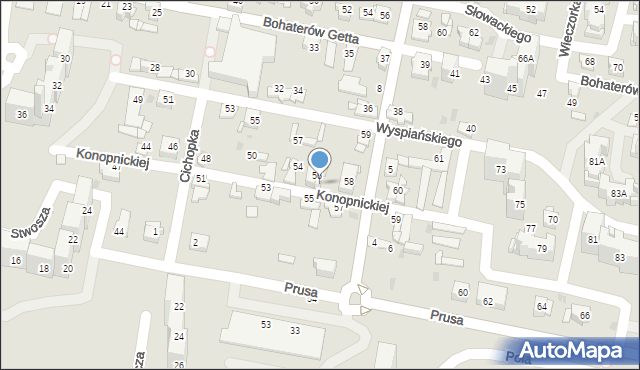 Sosnowiec, Konopnickiej Marii, 56/I, mapa Sosnowca