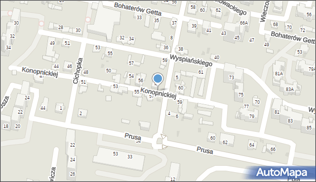 Sosnowiec, Konopnickiej Marii, 58a, mapa Sosnowca