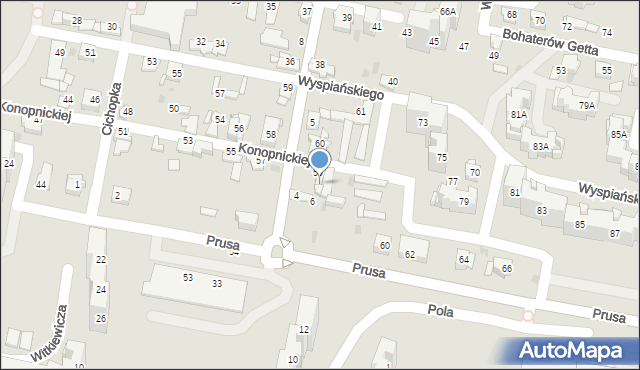 Sosnowiec, Konopnickiej Marii, 61, mapa Sosnowca