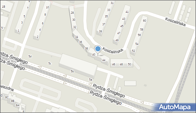 Sosnowiec, Koszalińska, 42, mapa Sosnowca