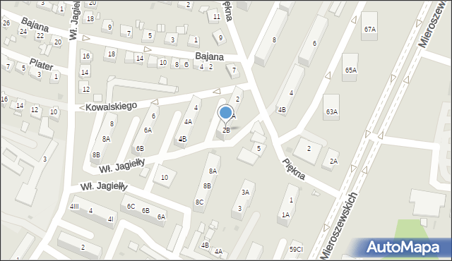 Sosnowiec, Kowalskiego Piotra, 2B, mapa Sosnowca