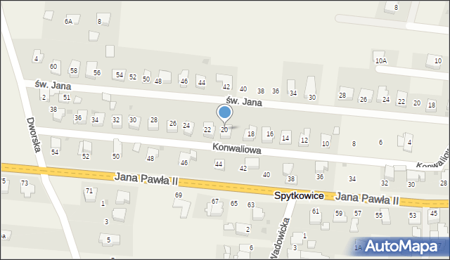 Spytkowice, Konwaliowa, 20, mapa Spytkowice